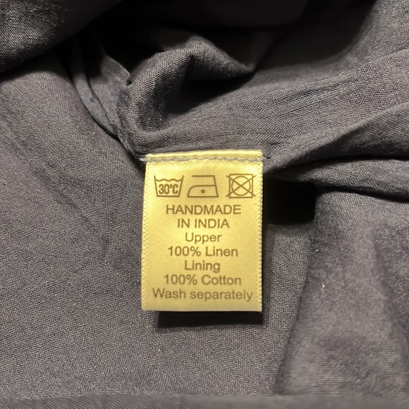 Navy Blue 100% Linen Dress - Picture 6 of 6